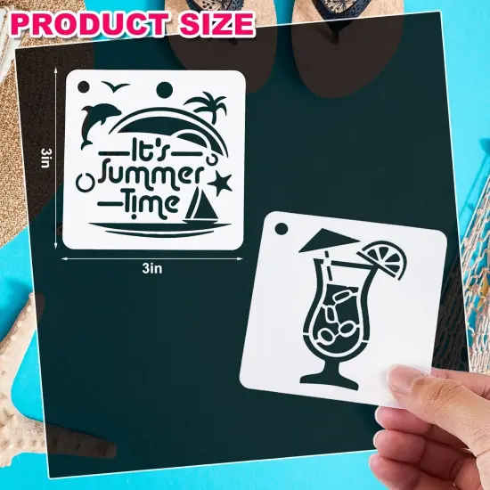 80 Pieces 3 x 3 Inch Summer Hawaii Themed Stencils {2}