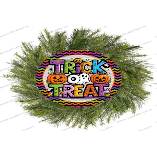 Colorful Trick or Treat Round Sign {3}