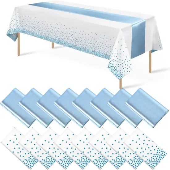 Dusty Blue Baby Shower Decorations Tablecloth {1}