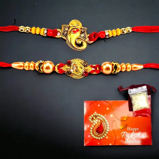 Personalized Rakhi Card with Tika, Ganesha Rakhi, Rakhi for Brother, Rakshabandhan, Rakhri, Raksha Bandhan, Usa Seller, Rakhdi {2}