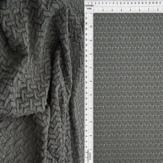 1 Yard Crochet Lace Fabric, 58/60&Prime; Wide Polyester Spandex Blend SAGE {4}