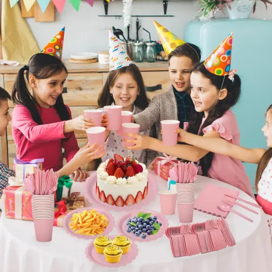 25 Pink Plates and Napkins Party Supplies {3}