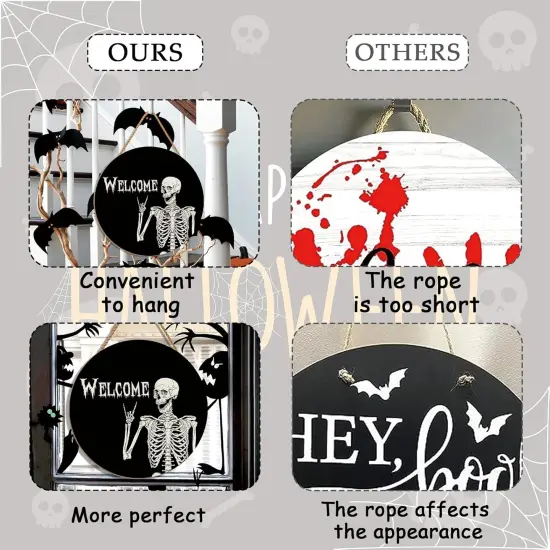 Halloween Skull Welcome Door Sign {5}