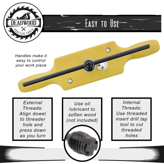 DCT Plastic Jig Dowel Thread Tap Kit - 3/4in x 6TPI Threading Box and Steel Tap {4}