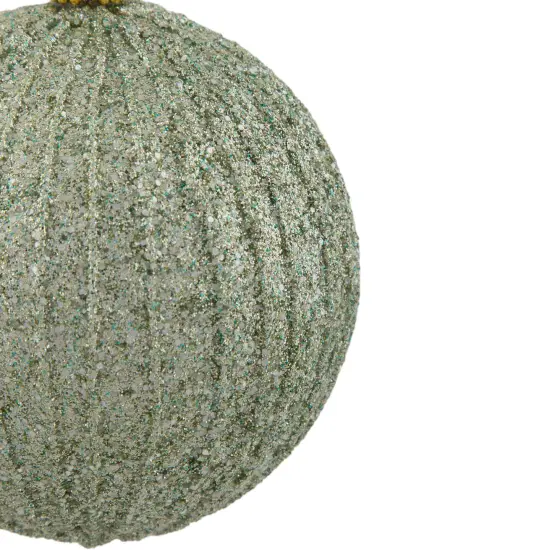 Northlight Holographic Glitter Shatterproof Christmas Ball Ornament - 4" - Tea Green {7}
