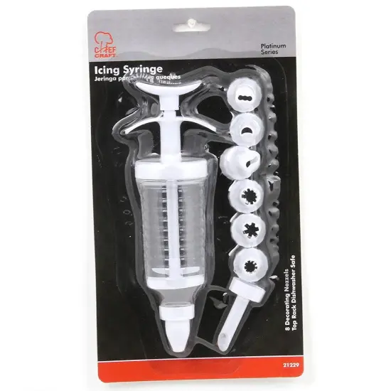 Chef Craft Dessert / Cake Icing Syringe with 8 Decorating Nozzle Tips {3}