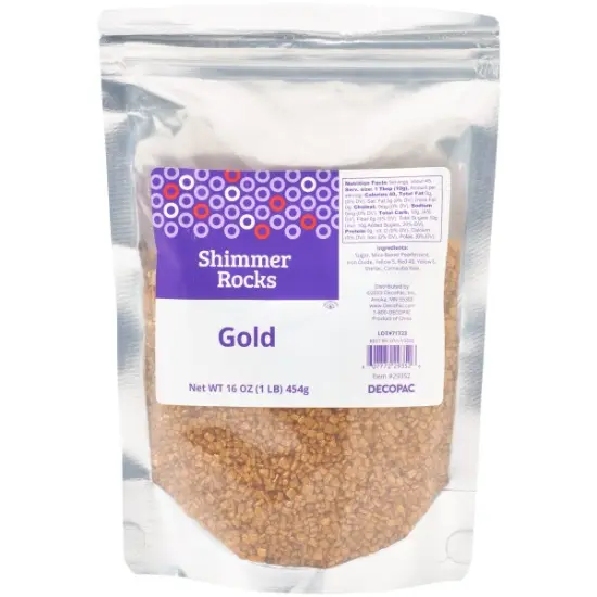Gold Shimmer Rocks Sugar Candy Decorations {1}