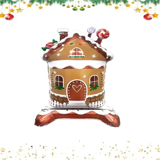 Christmas Gingerbread House Standing Foil Balloon Decoration F07M1-48 {2}
