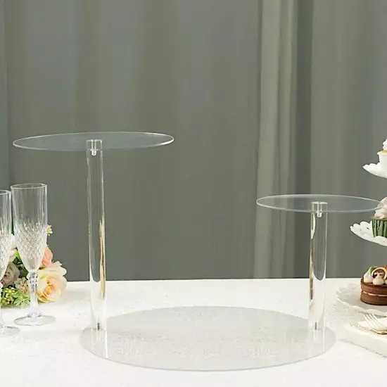 23 in Clear 3 Tier Spiral Plastic CUPCAKE Pedestal Dessert DISPLAY STAND Party {2}