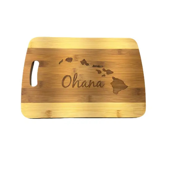 Ohana (family) Hawaii Cutting Board 14''x9.5''x.5'' Bamboo {5}