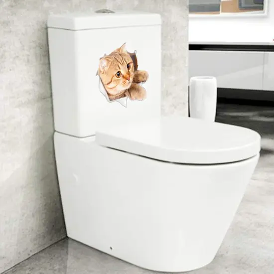 6PCS 3D Wall Stickers Cats Self Adhesive, Kids Wall Decals/Removable Vinyl Art Murals for Living Room Baby Rooms Bedroom Toilet House Wall DIY Decoration {6}