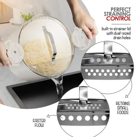 Eatex Pasta Pot with Strainer Lid Cream {2}