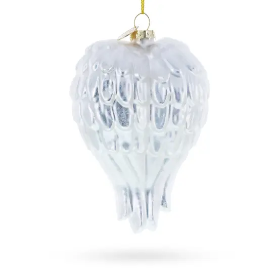 Holy Family Heart Glass Christmas Ornament {4}