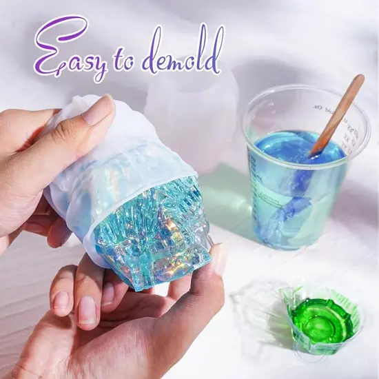 LET'S RESIN Skull Resin Molds, Hear-no, Speak-no, See-no 3 Pcs Skull Silicone Molds for Resin Crafts, Cute Epoxy Resin Molds Silicone for Resin Casting, DIY Craft, Home Decor {3}