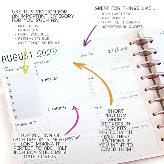 2025 Planner - Horizontal Layout, Disc Bound - "Golden Leaves" (#707) {6}