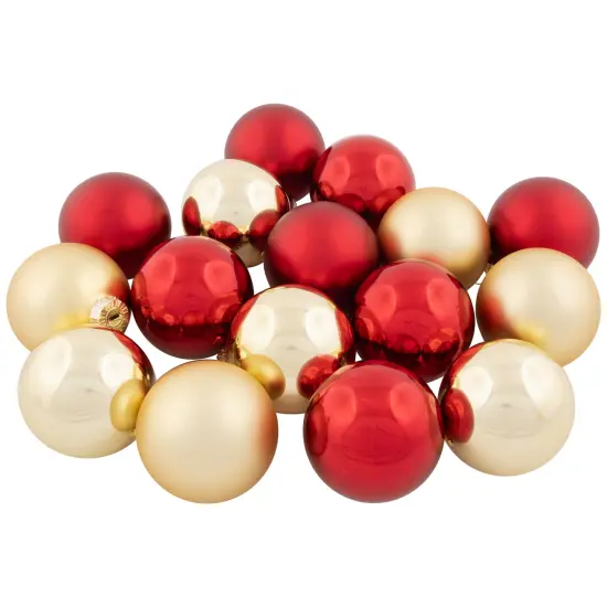 Northlight 2-Finish Glass Christmas Ball Ornaments -3.25" (80mm) - Red and Gold - 72ct {3}