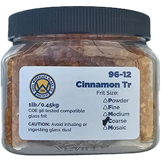Wissmach Frit Coarse Cinnamon Transparent 96-12 1Lb. Jar 96 COE {2}