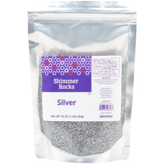 Silver Shimmer Rocks Sugar Candy Decorations {1}