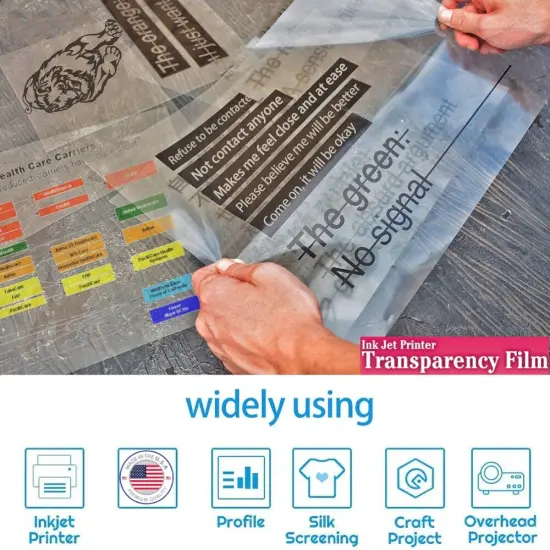 Inkjet Transparency Film Clear 8.5"x11" Sheets Pck Overhead Projector Crafts {7}