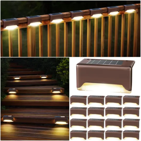 Solar Deck Lights, LED 16 Pack to Fence Post, Deck Lights, Waterproof, Powered Deck Decorations Outdoor, Solar Fence Lights,Patio, Garden, Step, Yard, and Pathway(Warm White) {1}