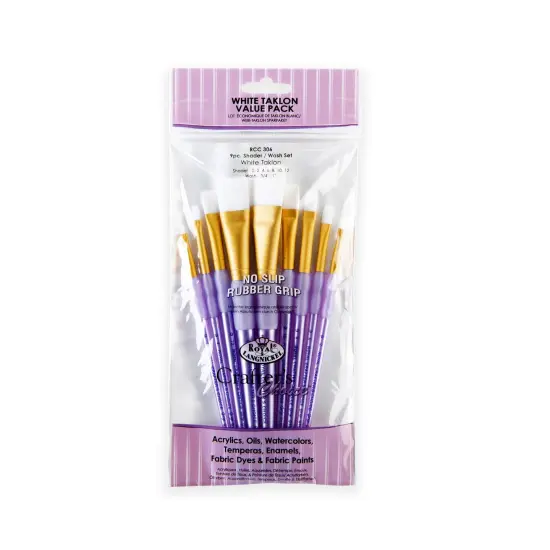 RCC 306 | Crafter's Choice&trade; 9pc White Taklon Shader/Wash Brush Set {1}
