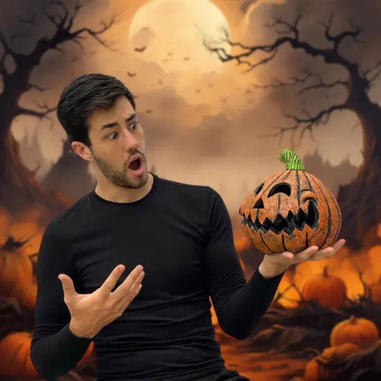 Happy Pumpkin Adult Costume Latex Mask {5}