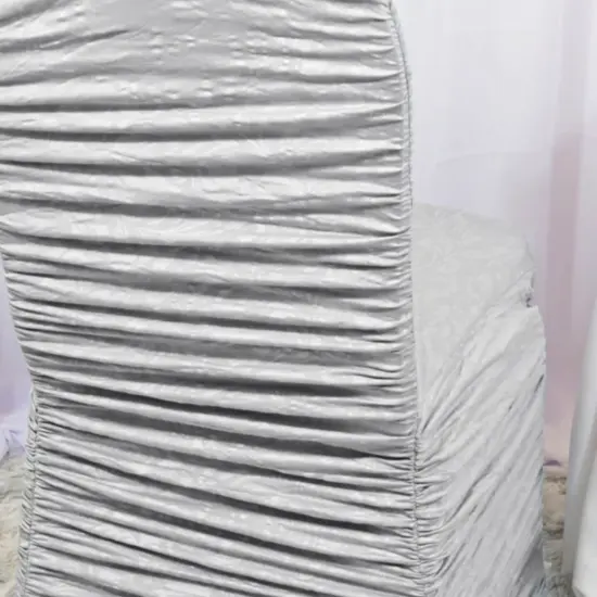 Retro Rouge Embossed Spandex Event Chair Cover Silver {4}