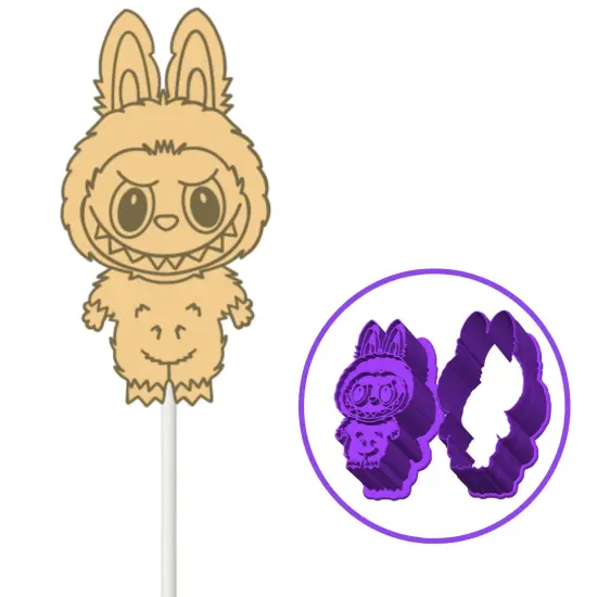 Cute Furry Creature Full Body POPPER Mold W Embosser {3}