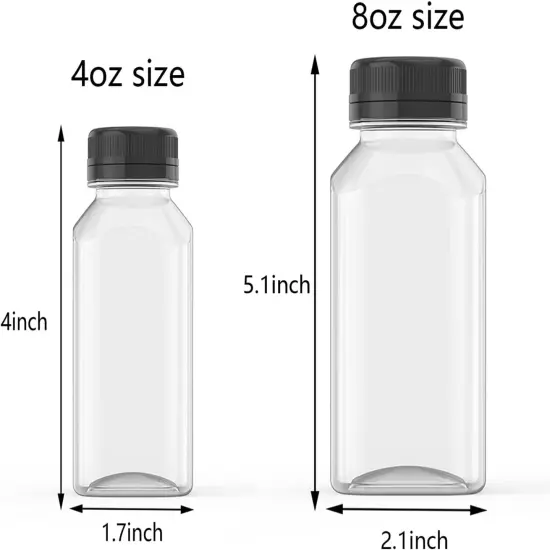 10 Pcs 8 Oz Plastic Juice Bottles Empty Clear Containers {3}