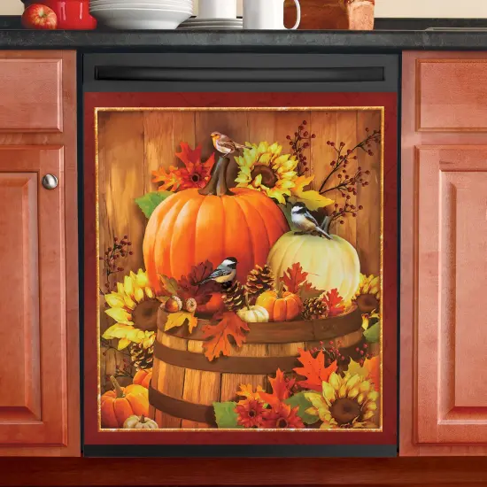 Collections Etc Harvest Pumpkin and Berries Metal Dishwasher Magnet {1}