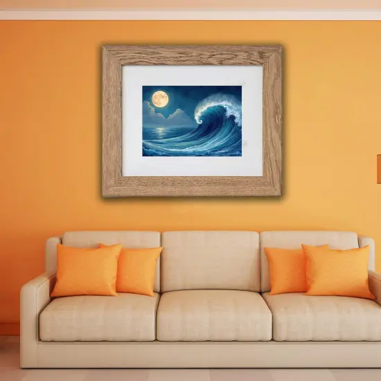 8x10" Light Brown Wood-Effect Frame with Acid-Free Mat & Plastic Front &ndash; For Hanging or Standing, ALFTA Hook Compatible {4}