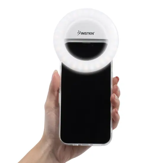 Insten Video Conference Lighting Kit For Cell Phone Laptop, LED Ring Lights Clip on, 3 Lighting Modes 4 Brightness, White {3}