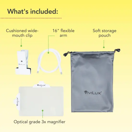 ViviLux Optical Grade 3X Magnifier, Large 6"x4" Clip-On Lens, Flexible Arm for Hands-Free Precision, Attach to Task Lamps, Hobby Desks, Sewing Stations {3}