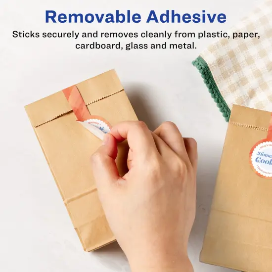 Avery Matte White Removable Lollipop Labels with Sure Feed Technology, Print-to-the-Edge, 1.5" x 4" {2}