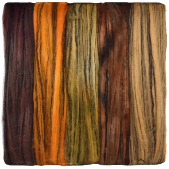 5oz Merino Tencel, Hand Dyed: Soft Lustrous Wool Combed Top Roving for Spinning, Felting, Weaving, and Textiles. Harvest {1}