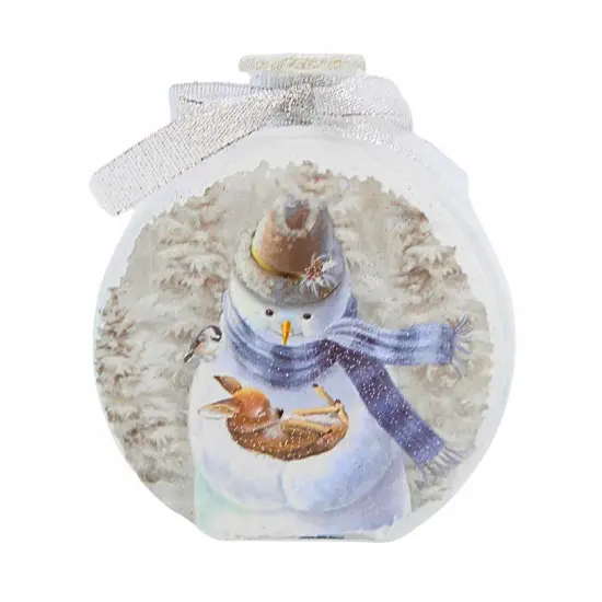 Stony Creek 4.5 Inch Soft Winter Fawn Round Jar Christmas Lighted Glass Accent , Christmas Decor Electric Pre-Lit SNOWMAN {3}