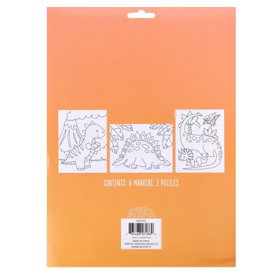 Colorbok Make It Colorful! Color Your Own Puzzles 3/Pkg-Dinosaurs {4}