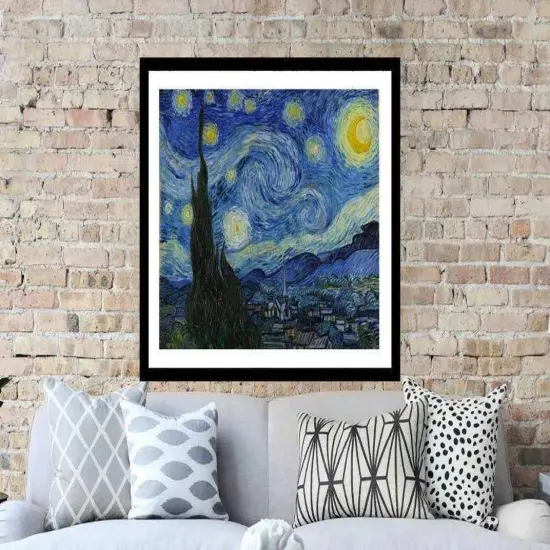 Framed Van Gogh Starry Night Art Print - Classic Artwork for Home Decor {2}