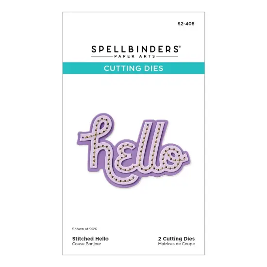 Spellbinders Etched Die From The Out And About Collection-Sitched Hello {1}