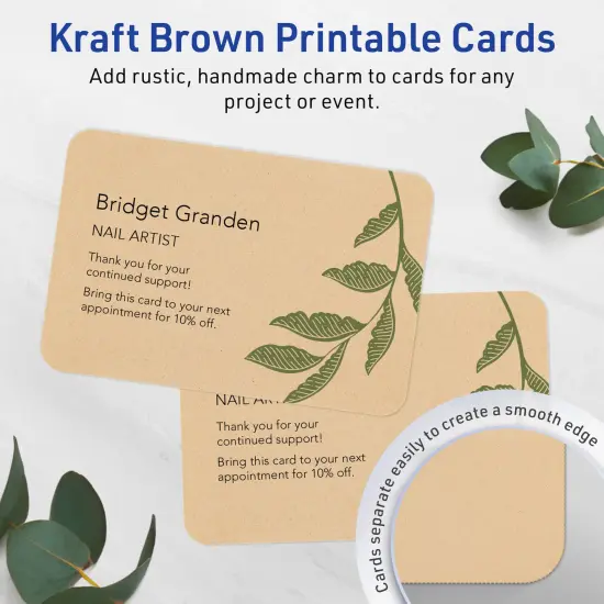 Avery Kraft Brown Postcards, 4" x 6" Rectangle Rounded Corners {2}
