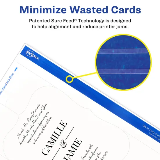 Avery Printable Matte White Edge Cards with Sure, 4.25" x 5.5" Rectangle {3}