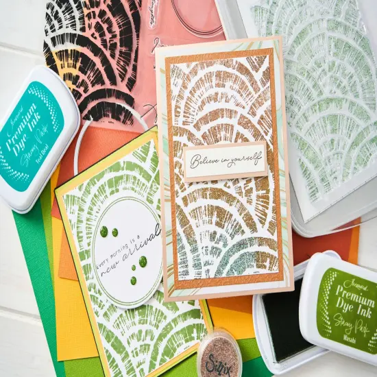 Sizzix A5 Clear Stamps W/Framelits Dies By Stacey Park 7/Pkg-Creative Coordinations, Radiance {6}