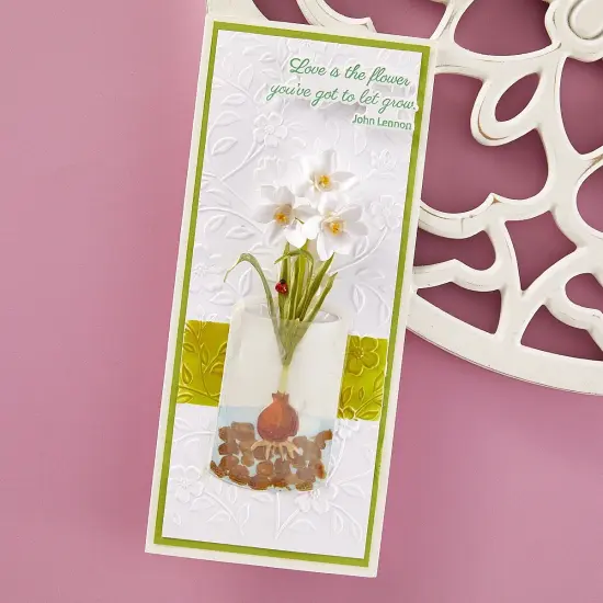 Spellbinders Etched Dies By Susan Tierney-Cockburn-Paperwhites and Glass Vase {5}