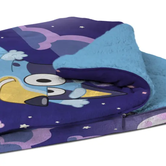 Bluey Slumber Pups Silk Touch Throw Blanket Sherpa Slumber Bag 27&times;56 Inches {5}