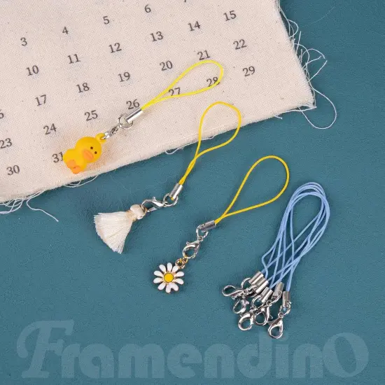 100 Pack Colorful Strap Charm Cords with Lobster Clasp {4}