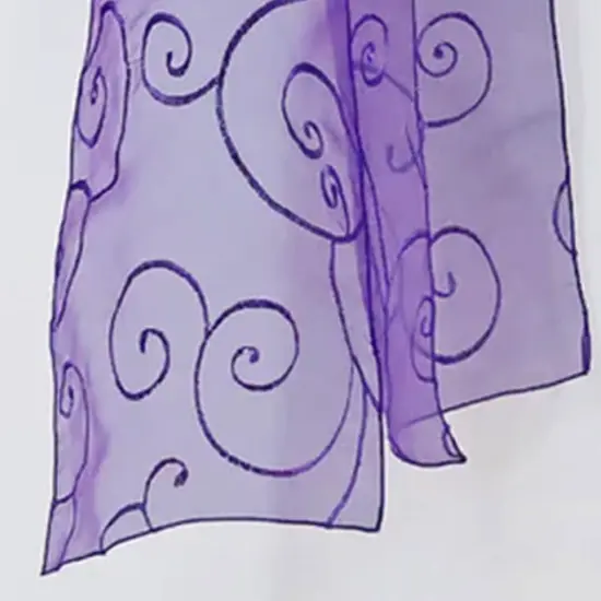 10 Pieces Regency Purple Embroidered Organza Chair Sashes 8"x108" Sophisticated Event Accents {5}