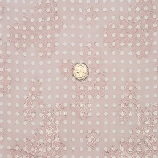 1 Yard Blush Floral Jacquard Chiffon Fabric Lightweight Sheer Polyester with Textured Weave, 57/58" Wide {4}