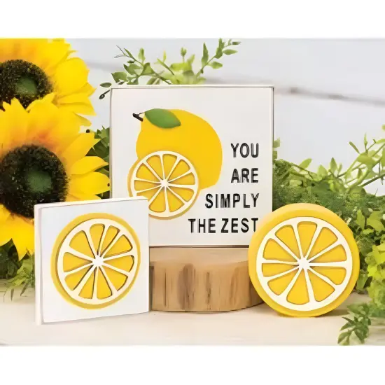 Distressed Block with &ldquo;You Are Simply The Zest&rdquo; and Lemon Graphics {2}