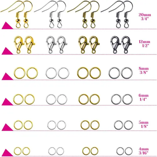 3200Pcs Jewelry Necklace Repair Kit with Jump Rings, Clasps(Bronze) {3}