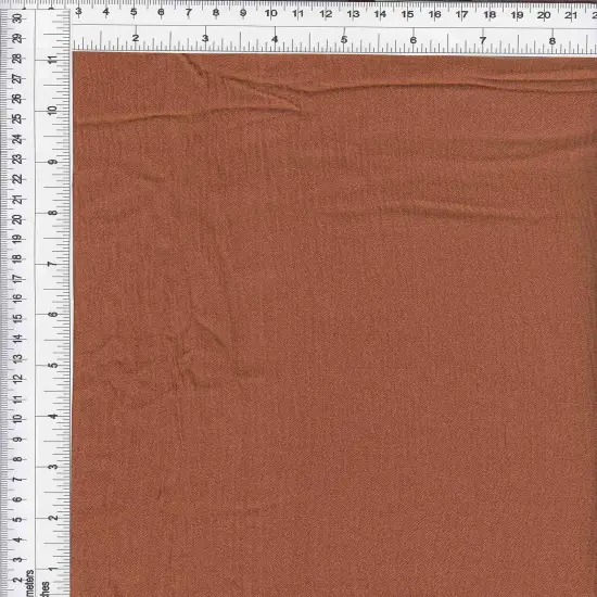 1 Yard Rayon Crepon Solid Woven Fabric Textured Soft Drapery Accent 50/51" Width BROWN LT. {2}